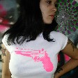 Gun Women's Sheer Jersey Cap Sleeve Raglan White